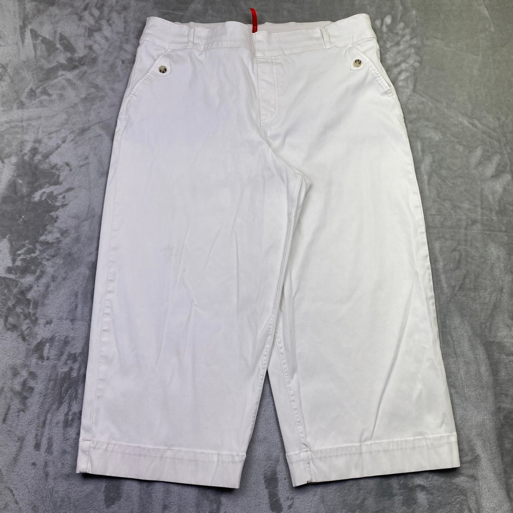 SPANX Sara Blakely Petite White Cropped Wide Leg Culottes 3X/3TG Plus Size Boho